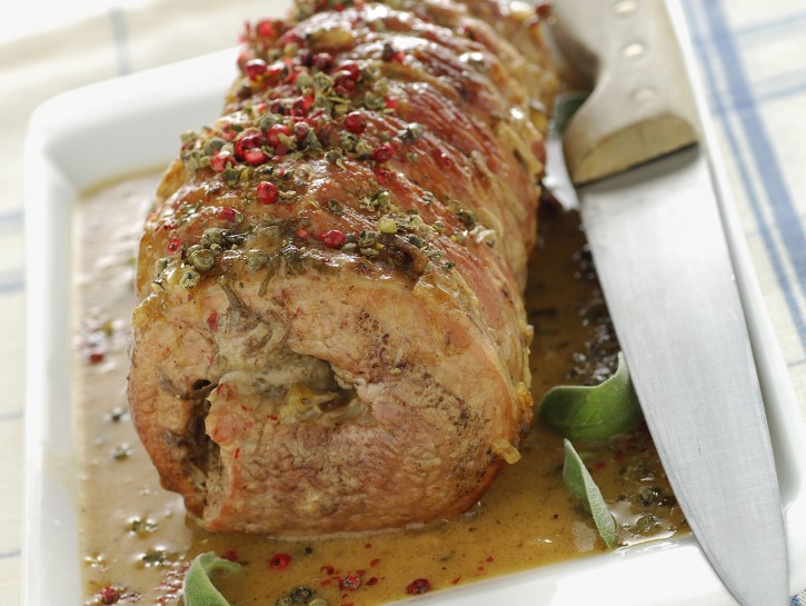 Reale di vitello al pepe verde e rosa