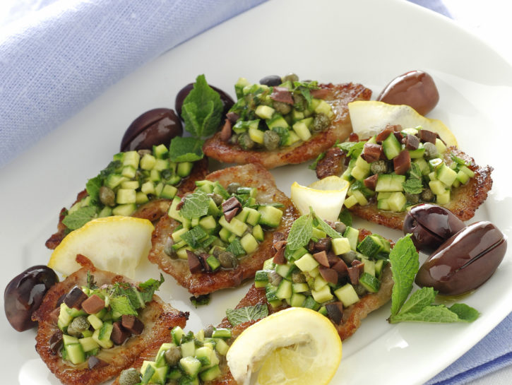 Scaloppine fredde con ragù di zucchine