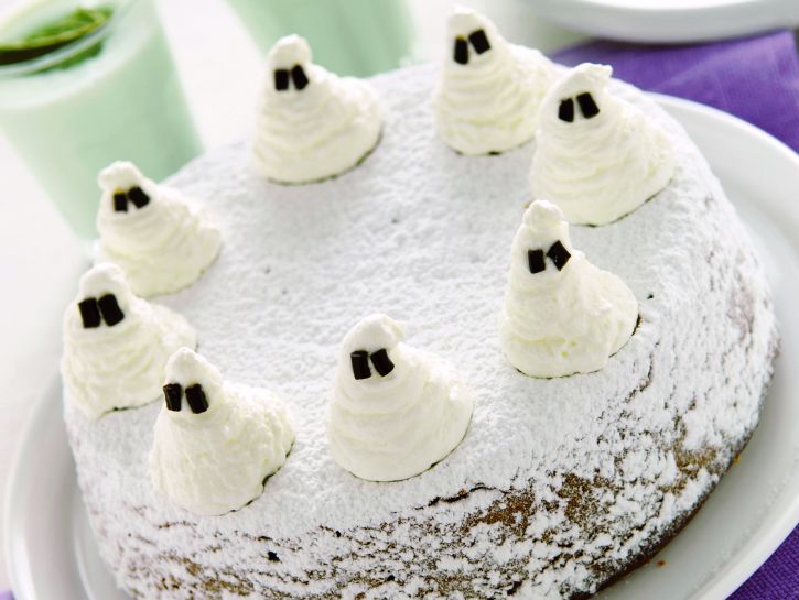 Torta di zucca con fantasmini
