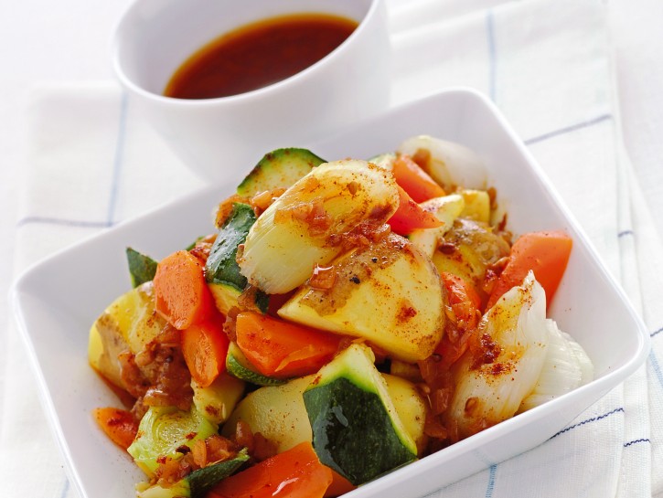 Verdure al vapore con salsa alla paprika
