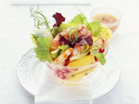 Cocktail di gamberi e frutta