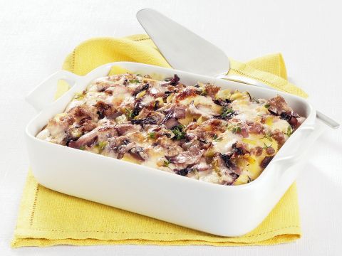 Lasagne con radicchio e salsiccia