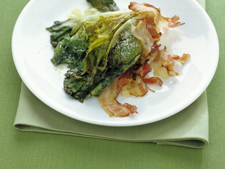 Scarola brasata con pancetta affumicata