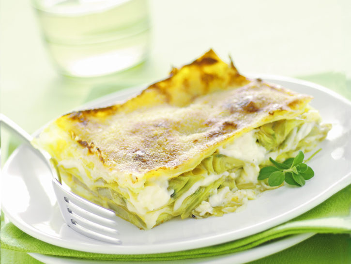 Lasagne con carciofi e salsa Mornay