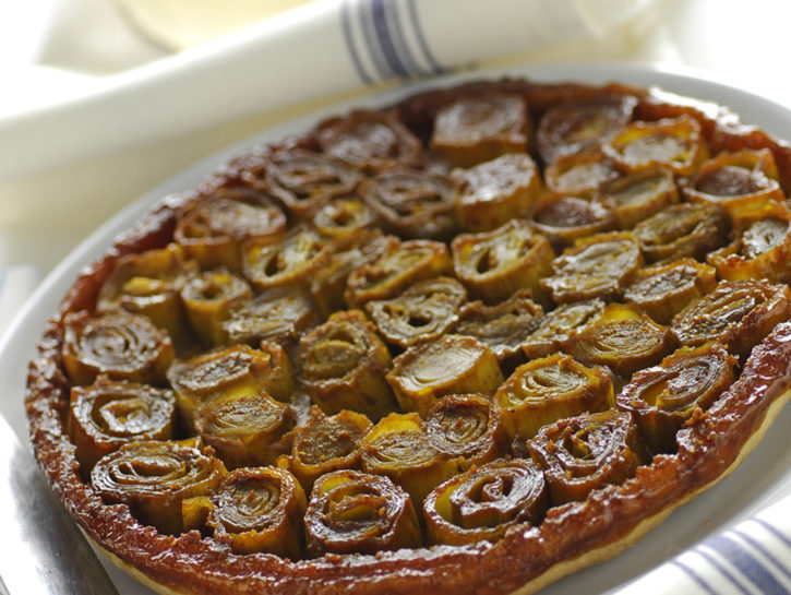 Torta rovesciata di porri al curry