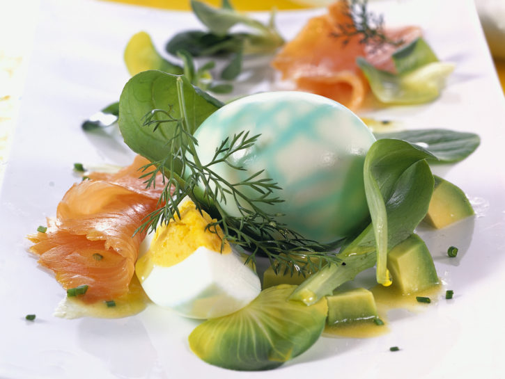 Uovo sodo, marmorizzato, in insalata
