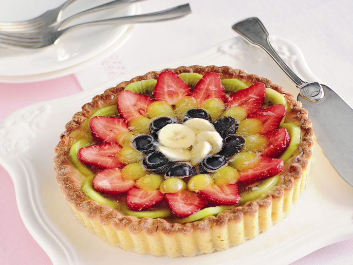 Crostata di frutta in gelatina di spumante