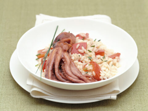 Paella all'italiana con i polpetti