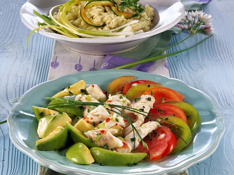 Insalata piccante di merluzzo e cipollotti