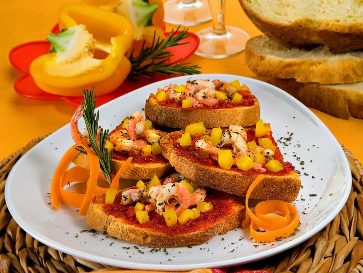 Bruschetta ai gamberetti