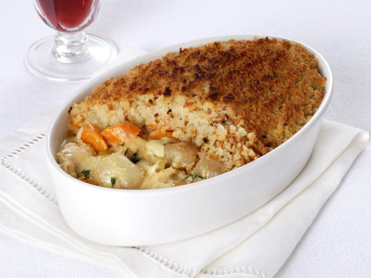 Gratin di pollo e verdure alla birra