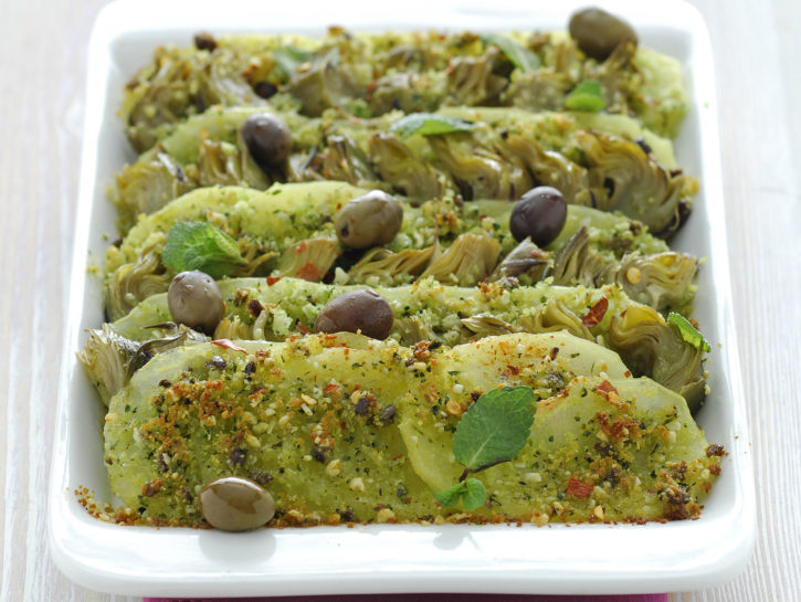 Tian di patate e carciofi