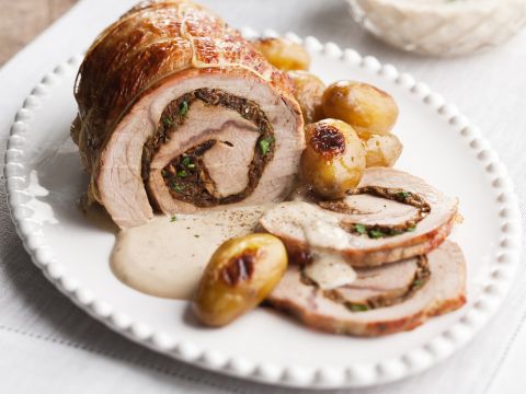 Arrosto di vitello al latte con i funghi