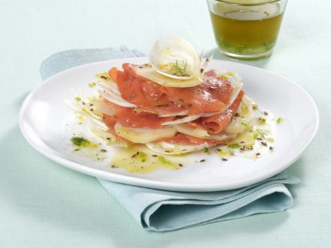 Millefoglie di salmone e finocchi
