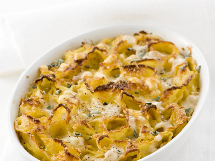 Pasta gratinata con la fontina
