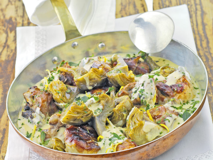 Fricassea di agnello con carciofi