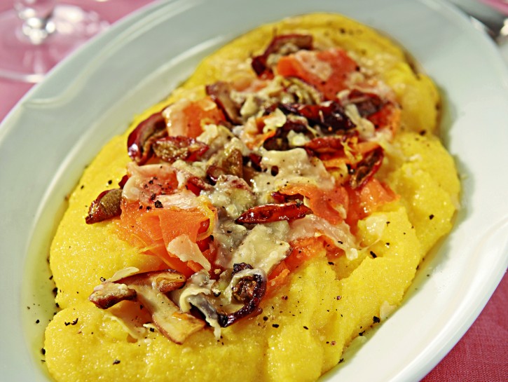 Polenta con funghi e zucca
