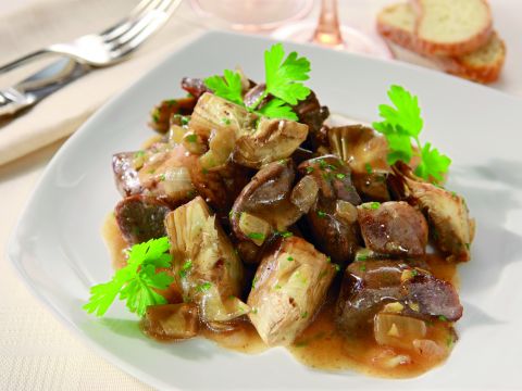 Coratella di abbacchio con i carciofi