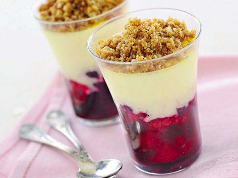 Crumble freddo nel bicchiere