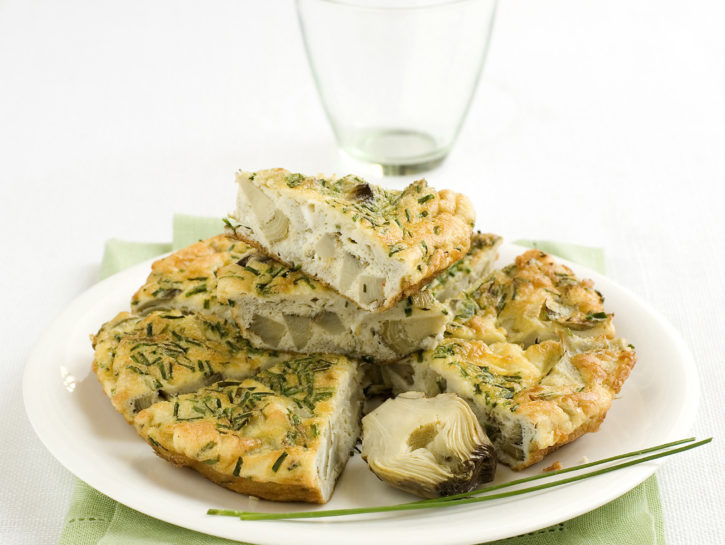 Frittata ai carciofi e formaggio