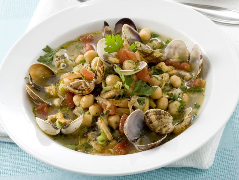 ricetta zuppa-di-vongole-e-ceci