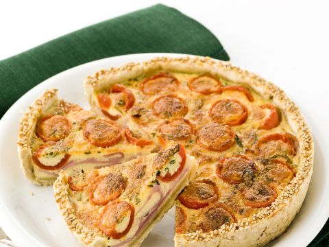 Quiche di pomodorini al prosciutto cotto