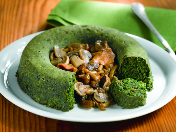 Sformato di spinaci con funghi