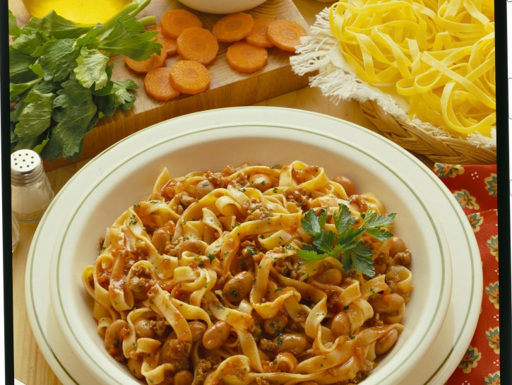 Tagliatelle con i borlotti