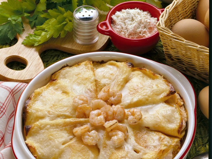 Crepes ricotta e gamberi