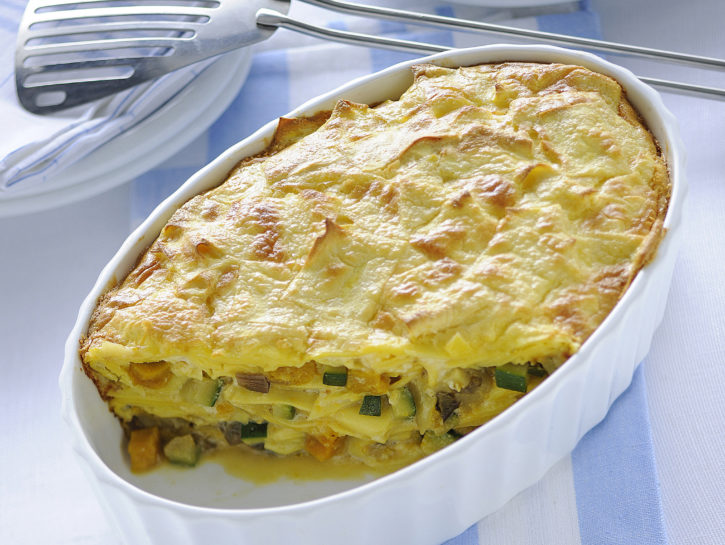 Pasticcio di pasta con ragù di verdure