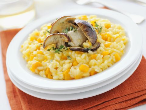 Risotto con zucca e porcini
