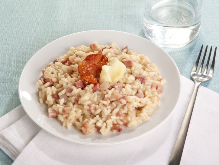 Risotto con speck e scamorza