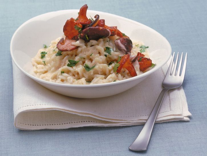 Risotto ai funghi con fonduta di fontina