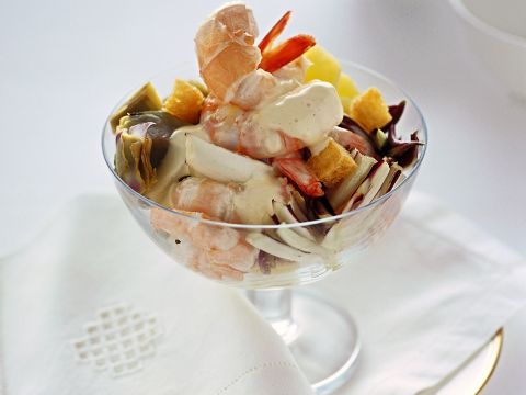 Cocktail di scampi, mazzancolle e verdure