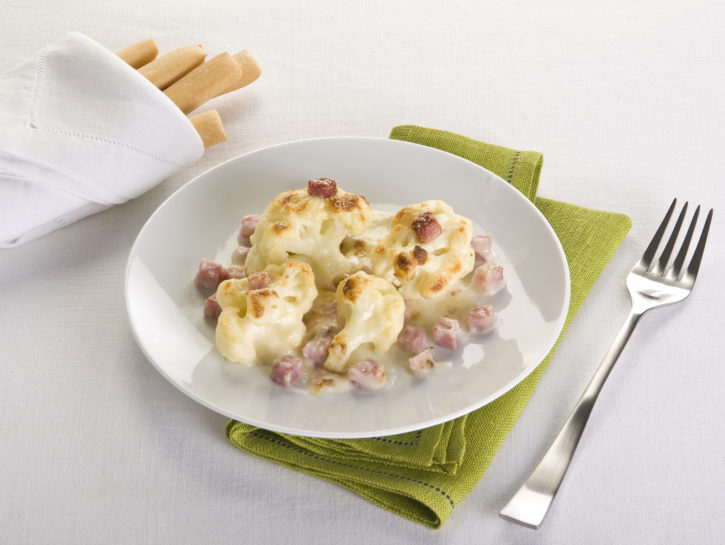 Cavolfiore gratinato al prosciutto