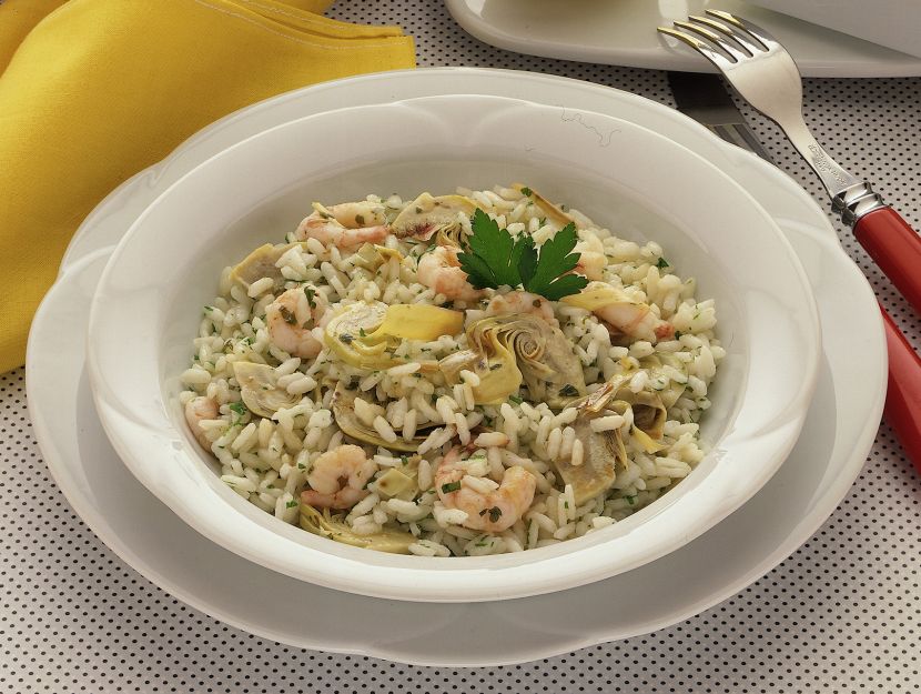 risotto al limone con gamberi