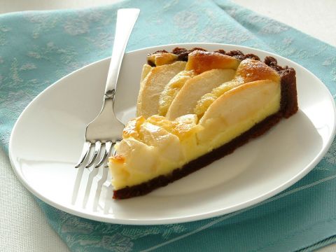 Torta di mele con frolla al cioccolato e crema al mascarpone
