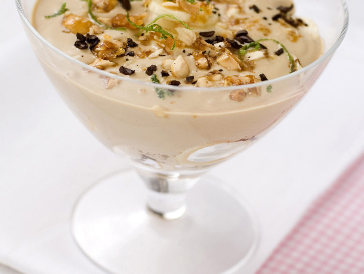 Crema di mascarpone al caffè con banane
