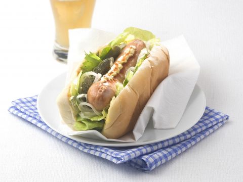 Hot dog con ketchup e maionese