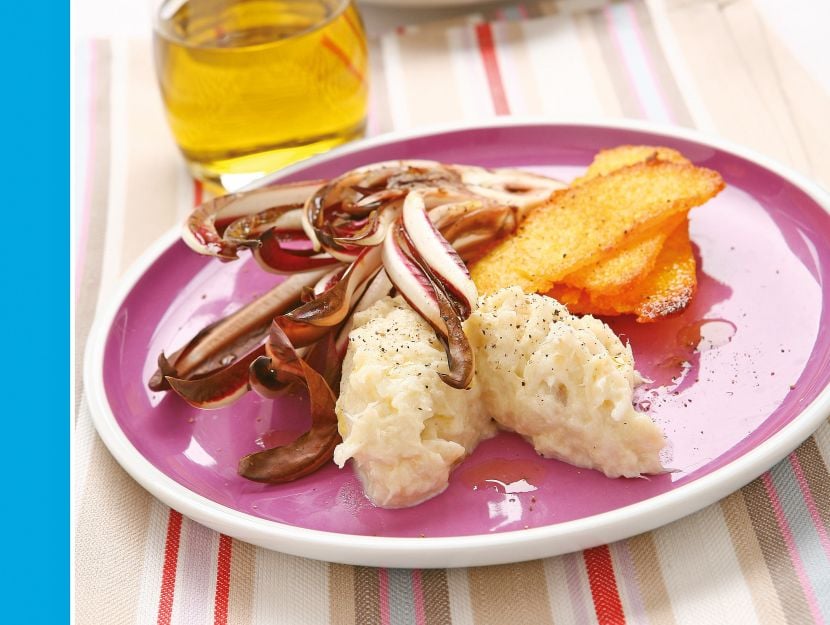 crema-di-baccala-con-polenta-e-radicchio preparazione