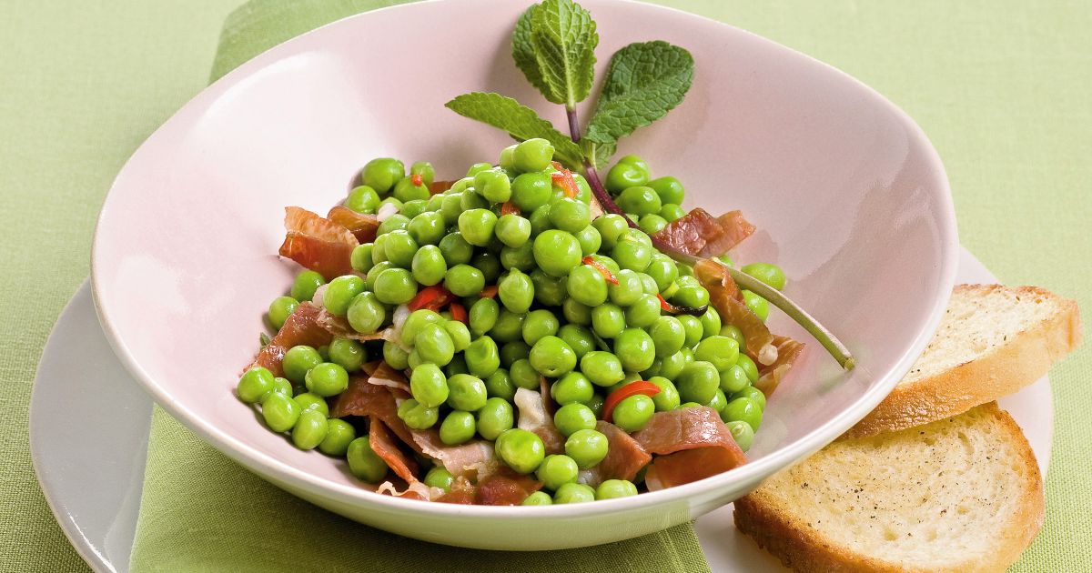 Ricetta Piselli con prosciutto crudo - Donna Moderna