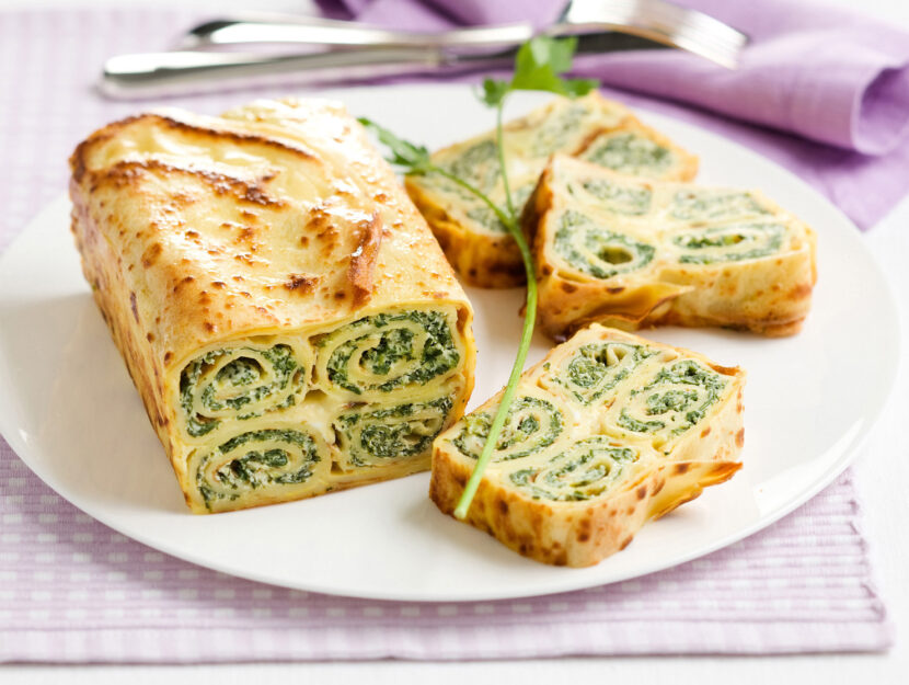 Terrina di crespelle alla borragine