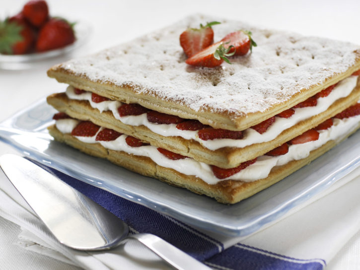 Millefoglie alle fragole e panna