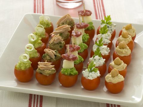 Pomodorini ripieni alle 5 mousse