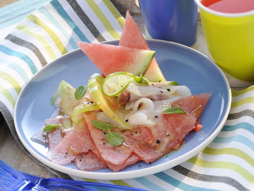 carpaccio-di-anguria-e-branzino-alla-menta