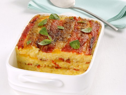 Gratin di riso al forno con peperoni