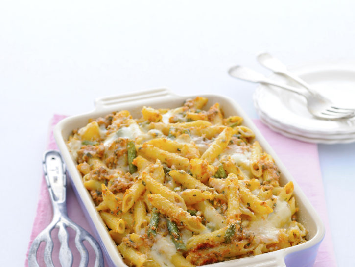 Penne con fagiolini, patate e pesto alla trapanese