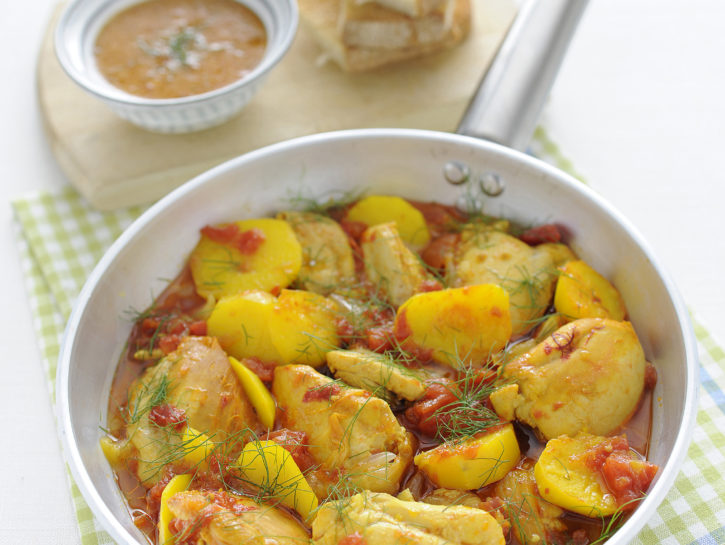 Stufato di pollo all'anice e zafferano