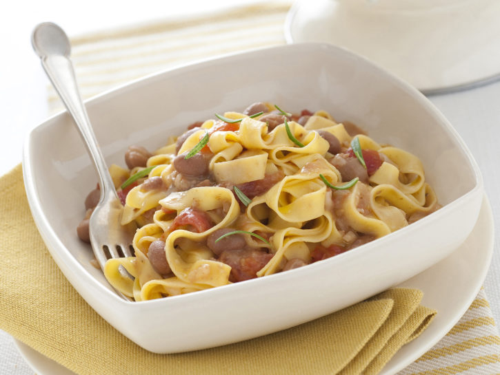 Tagliatelle con fagioli alla romagnola