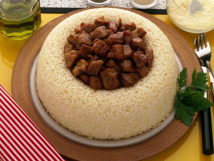 Risotto con spezzatino